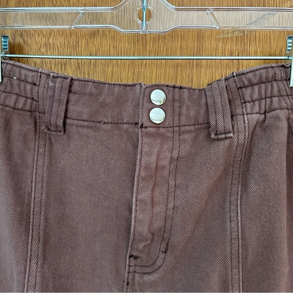 PacSun Brown Elastic Waist Cargo Jeans 100% Cotton - Picture 10 of 13